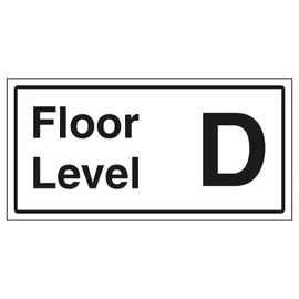 V Safety Floor Level D 300 x 150 mm - 1mm Rigid Plastic Safety Sign