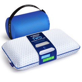 Travel & Camping Memory Foam Pillow for Sleeping,Cooling Supportive Medium Firm Compact Small Lightweight Travel Pillows for Backpacking & Airplanes,Washable Dual-Sided Bamboo Rayon Cover,Waterproof