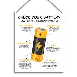 Mental Health Therapy Office Wooden Hanging Wall Decor Positive Energy Wood Sign Positive Affirmations Wood Wall Decor Office School Classroom Nursery Homes chool Decor Therapist Gifts 8''X10'' (DH18)