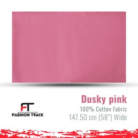 Fashion Track Dusty Pink Fabric Cotton by The Metre UK - 58 Inches / 147.5 cm Wide - 100% Cotton Fabric Plain - 60 Square - Available in 20 Colours and 5 Sizes (3 Metre, Dusty Pink)