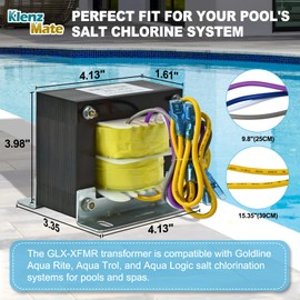 2025 GLX-XFMR Transformer Compatible Replacement for Hayward Salt System Controls, Compatible with Goldline Aqua Rite, Aqua Trol, Aqua Logic Salt Chlorination Systems for Pools, Includes 2 Connector