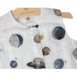 Little Unicorn – Planetary Cotton Muslin Sleep Bag | 100% Cotton | Super Soft and Lightweight | Baby | Size Medium: 6-12 Months | Machine Washable | 1.1 TOG