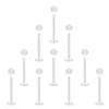 NewkeepsR 10pcs-18G×8mm Clear Acrylic Bioflex Tragus Retainer for Lip Rings
