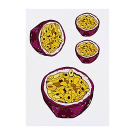 Azeeda 4 x 'Halbierte Passionsfrucht' Temporäre Tattoos - Wasserfest, Hautfreundlich & Ungiftig · Transfers in Verschiedenen Größen (TO00015273)