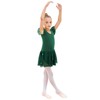 EQSJIU Girls Leotards for Dance Ruffle Sleeves Dark Green Ballet