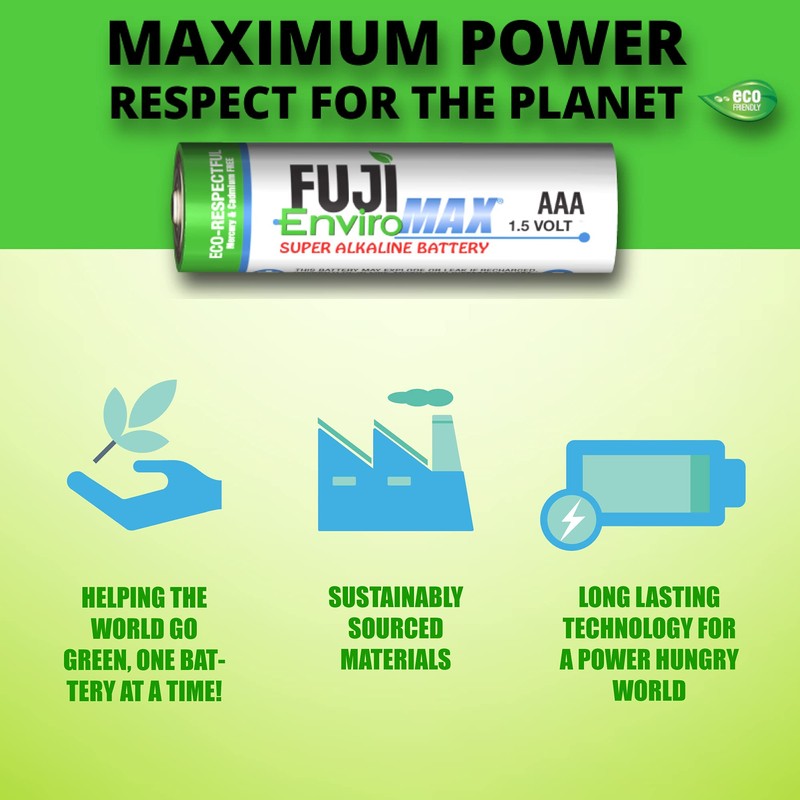 Fuji Batteries 4400BP2 EnviroMax AAA Super Alkaline Batteries (2 Pack),