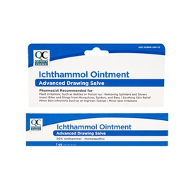 Quality Choice Ichthammol Ointment 20%, Advanced Drawing Salve, Soothing Skin Relief for Plant Irritations, Splinter, Slivers, Acne, Boils, Ingrown Hairs & Nails,Bug Bites & Stings, 1oz Tube