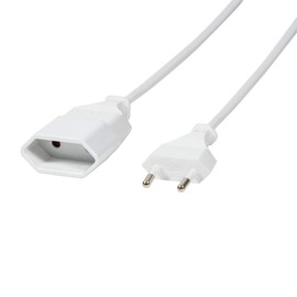 LogiLink CP125 Power Cable Euro CEE 7/16 Male to Female 1 m White