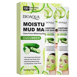 BIOAQUA Cucumber Moisturizing Facial Mud Mask Clean Pores Oil Control Refreshing Face Skin 8g x 10pcs