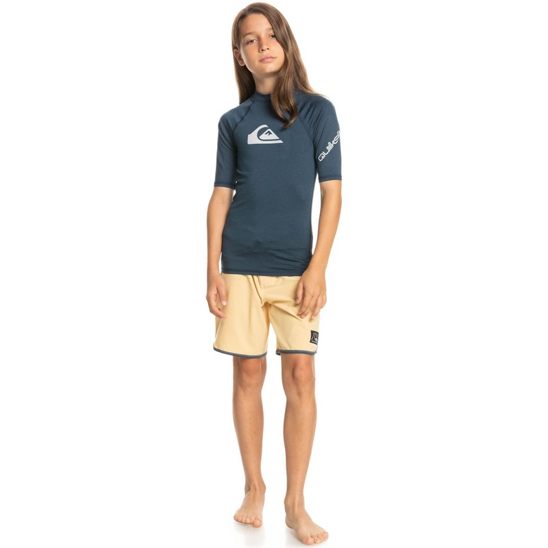 Quiksilver Boy's All Time SS Youth Rash Guard Shirt (Pack