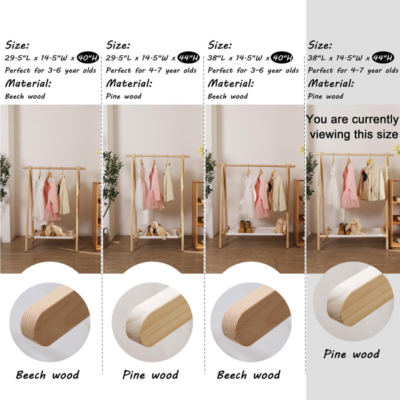 VOGUSLAND Dress up Rack, Child Garment Rack, Kids Clothing Rack