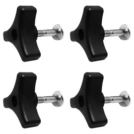 4 Sets Lawn Mower Handle Bolts Universal Lawn Mower Handle Knobs Durable Lawnmower Wing Nut and Bolt Triangle Knob Handle Screw Kit for Most Lawn Mower