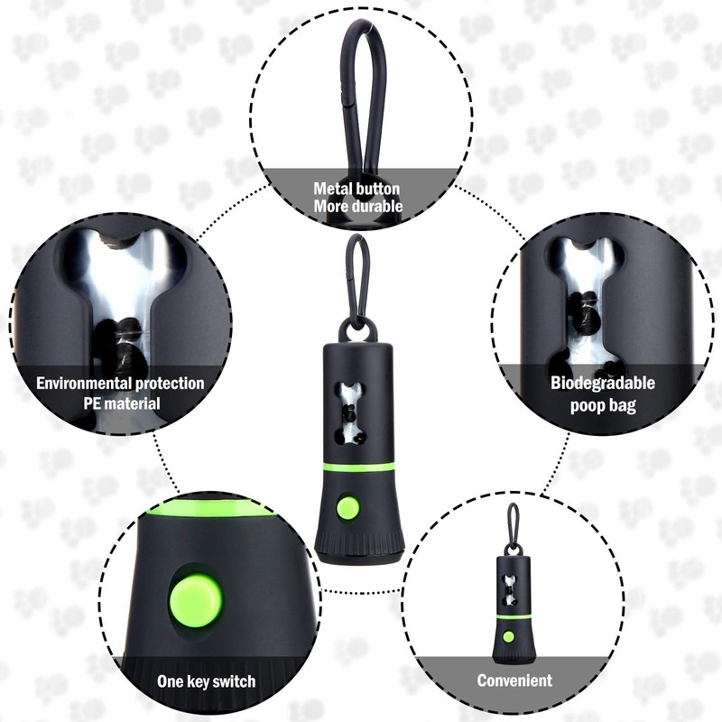 Mudder 2 Pack Dog Poop Bag Dispenser with Built-in LED