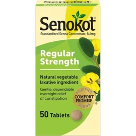 Dialysis Accessories Senocot Regular Strength Tablets Vegetable Laxative Ingredients 100 Count, 1 Piece of 50, Regular Strength / 투석 액세서리 세노콧 레귤러 스트렝스 정제 식물성 완하제 성분 100 카운트, 50개입 1개, Regular Strength