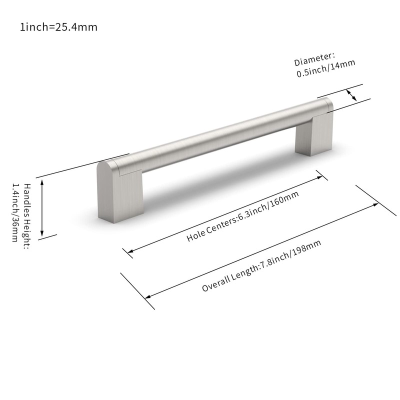 FURNIWARE 10 Pack Cabinet Pulls, Hardware Drawer Handles, Stainless Steel