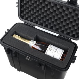 MEIJIA Waterproof Portable Equipment Hard Case With Retractable Pull Handle And Rolling Wheels,Customized Fit Foam Inserted, Elegant Black, Fit For Drones,Rifle,Camera,Lens,19.88X12.01 X18.11 inches