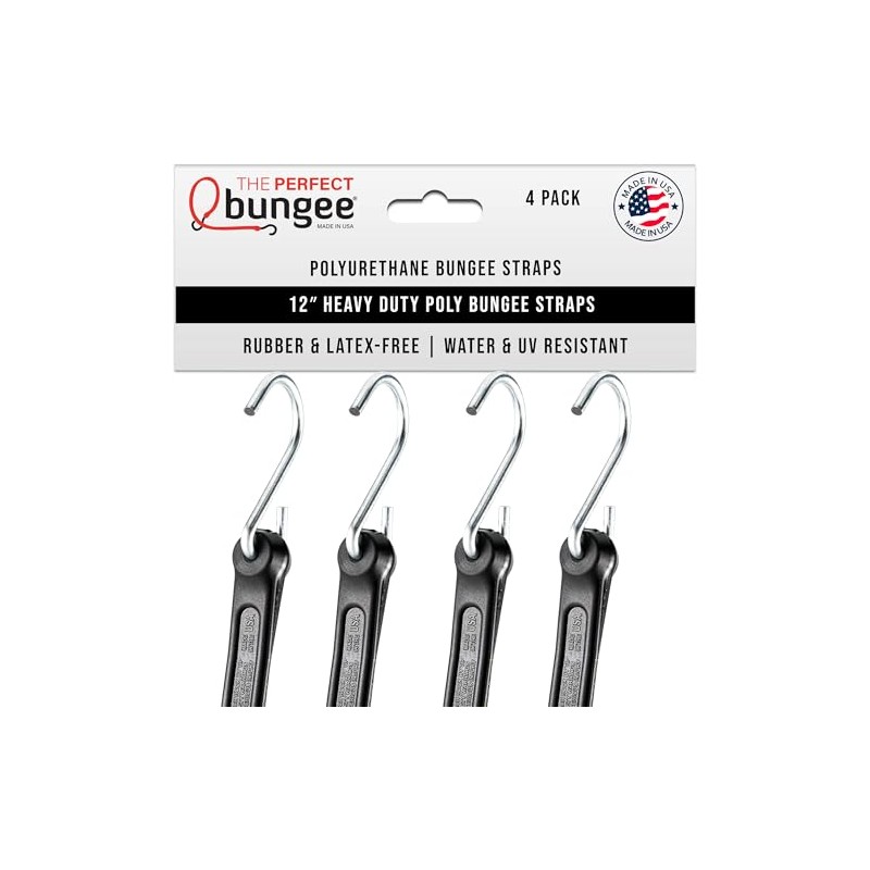 The Perfect Bungee 12" Heavy Duty Polyurethane Bungee Strap, Made