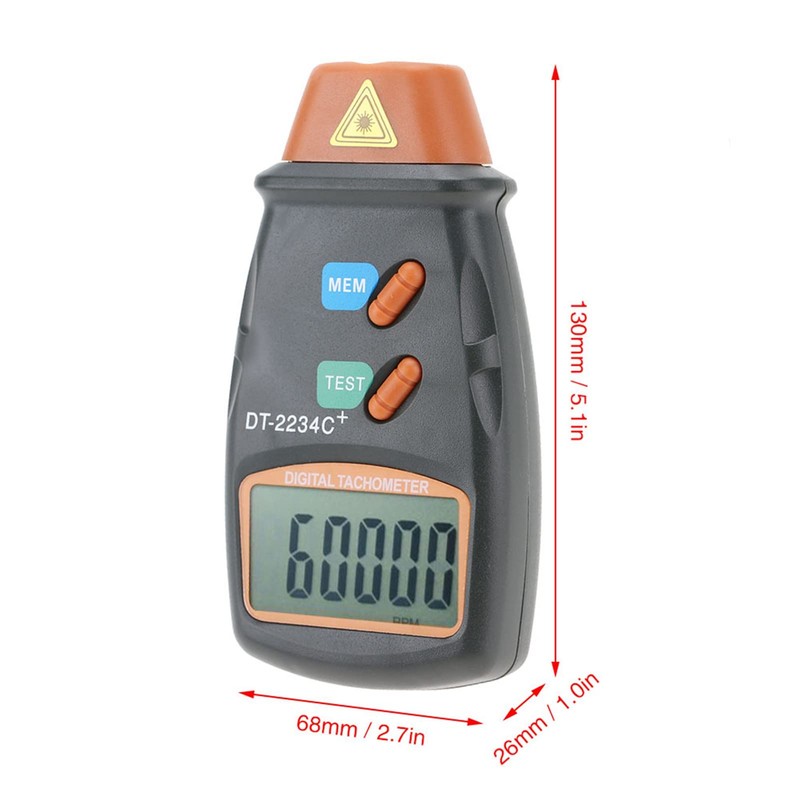 Digital Non Tachometer, Handheld DT2234C RPM Tach Tester Meter with