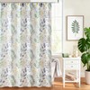 DS BATH Sage Fabric Shower Curtain, Boho Green Yellow Floral