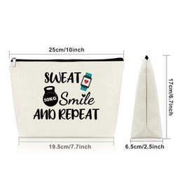 Workout Gift for Women Makeup Bag Gifts for Gym Fitness Lovers Athletic Trainer Bodybuilding Gift Retirement Birthday Present for Sister Friend Female Body Builder Keepsake Cosmetic Bag