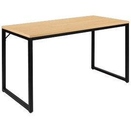 Flash Furniture Tiverton Industrial Modern Desk - Commercial Grade Office Computer Desk and Home Office Desk - 47" Long (Maple/Black)