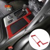 car-king888 Red Fiber Central Control Gear Panel Trim Accessories Kit
