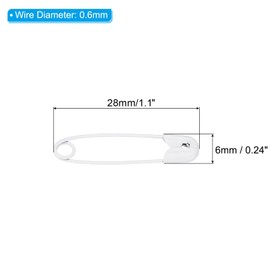 TA-VIGOR 100Pcs Safety Pins, 28mm Rust Resistant Small Strong Metal Sewing Pins for Clothes Arts Crafts Sewing Hemming Textile Fabric Jewelry Making Quilting Pinning, White