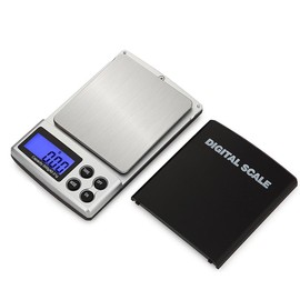 SagaSave Mini Digital Scale, Pocket Kitchen Food Scale, LCD Display High Precision Weighing Scales with Leather Cover, Electronic Postal Scale (0.01-200g)