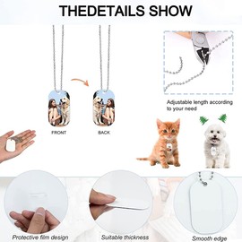 Oewnvmd 44Pcs Sublimation Stamping Blank Aluminum Dog Tags, with Chain Necklace Chain Key Rings Heat Tape for Pet ID, Pendant