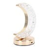 Bedside Table Lamp Crystal Moon Shape Cordless Rechargeable Long Touch