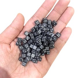 100PCS Mini dice Solid Black Super Small Assorted 1/5" 5mm D6 Mini Dice Game Dot Square Dice Set