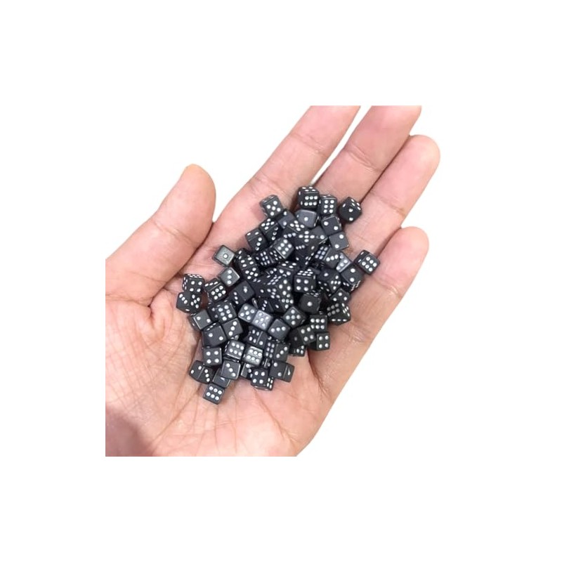 100PCS Mini dice Solid Black Super Small Assorted 1/5" 5mm