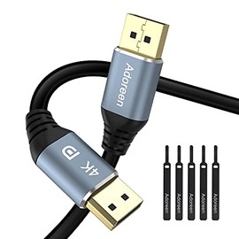4K DisplayPort Cable 40 feet, Adoreen DP to DP 1.2 Cable(from 1.5 to 50ft) 4K@60Hz 2K@120Hz 1080p@240Hz @165Hz@144Hz Display Port Cord for 3D,PC TV,Gaming Monitor with 5 Ties(12.2m)-NOT HDMI