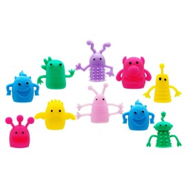 Cute Finger Puppet Toys Monster Stretch Fidget Toy Soft Rubber Toys for Role Playing Party Christmas 20pcs