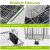 JASIWAY Dish Drying Rack in Sink, Expandable Stainless Steel Dish