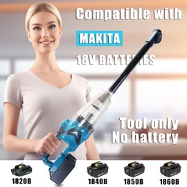 Cordless Handheld Vacuum Cleaner for Makita 18V Battery, EasyClean Wet Dry Use,Wireless Handheld Vacuum for Car,Home, Boat,Workshop, Pet Hair, Furniture Cleaning (Tool Only No Battery)