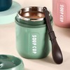 2Pcs Thermal Insulated Food Jar with Foldable Spoon Leak Proof