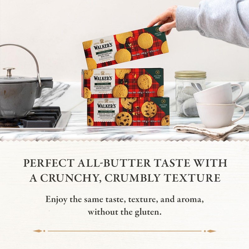 Walker's Shortbread Gluten Free Variety Pack, 2 of Each: Shortbread