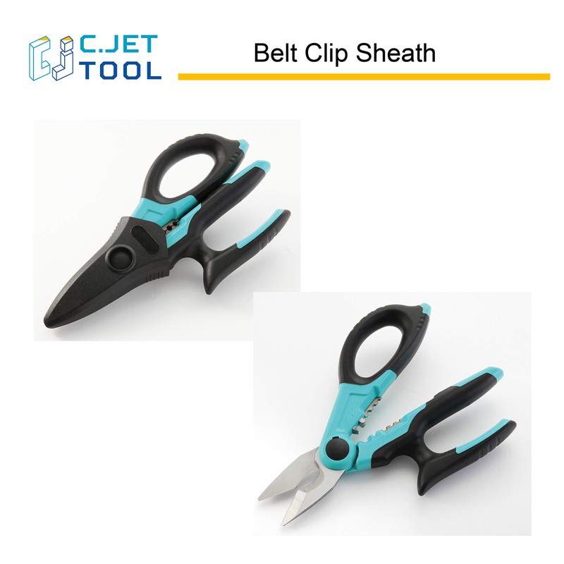 C.JET TOOL 7" Stainless Professional Electrician Scissors Multi-Grip Design Aluminium
