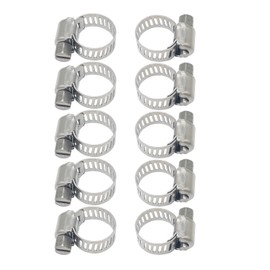 Stainless Steel Adjustable Hose Clamp Hose Band Pack of 10 (6-12mm)