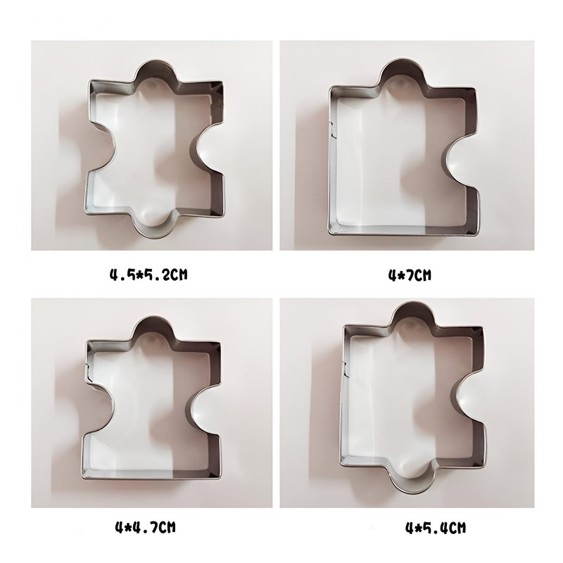 Wetco Puzzle Cookie Cutter Set of 4Pcs, Biscuit Cutters Stainless