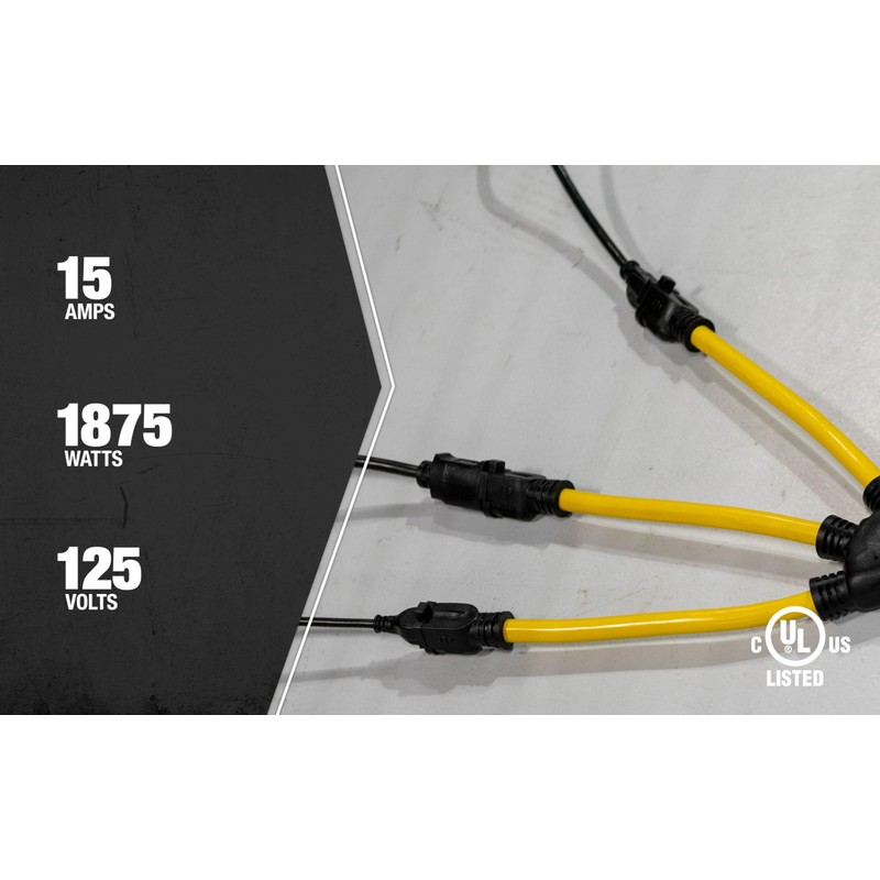 Southwire Extension Cord Splitter - Heavy Duty 12/3 Gauge Power