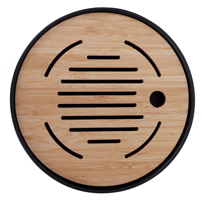 Bamboo Tea Tray, Portable Round Dry Tea Tray, Multifunctional Tea