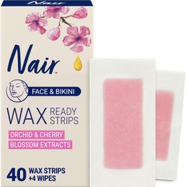 Nair Wax Ready-Strips for Face and Bikini, 40 Count