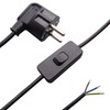 3 m Power Cable with Plug and Switch Black Connection