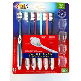 Ultra Soft Toothbrushes Value Pack, 6 Brushes, 4 Covers