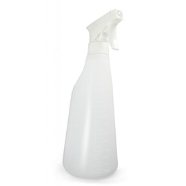 Qorpak PLC-03499 High Density Polyethylene Oval Bottle with White PP Trigger Sprayer, 660mL Capacity (Case of 4),Natural