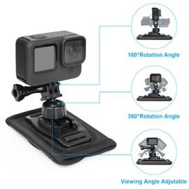 ChromLives Backpack Shoulder Strap Mount With Adjustable Shoulder Pad and 360 Degree Rotating Ball Base Compatible with Gopro Hero 11/10/9/8/7/6 DJI Osmo Action,Insta 360 ONE and Most Action Cameras