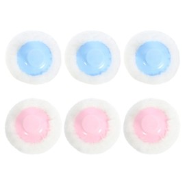 Beaupretty 6 Piezas Talco para Bebés Borlas de Felpa para Polvos Corporales Aplicador de Borla para Talco Bebé Polvera Almohadillas Redondas para...  