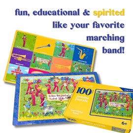 Upbounders® 2-in-1 Double-Sided Marching Band Puzzle - 100 Pieces | HBCU Music-Themed Puzzle for Kids Ages 6+ | FSC-Certified Eco-Friendly Toy Celebrating Black American Culture & Everyday Play